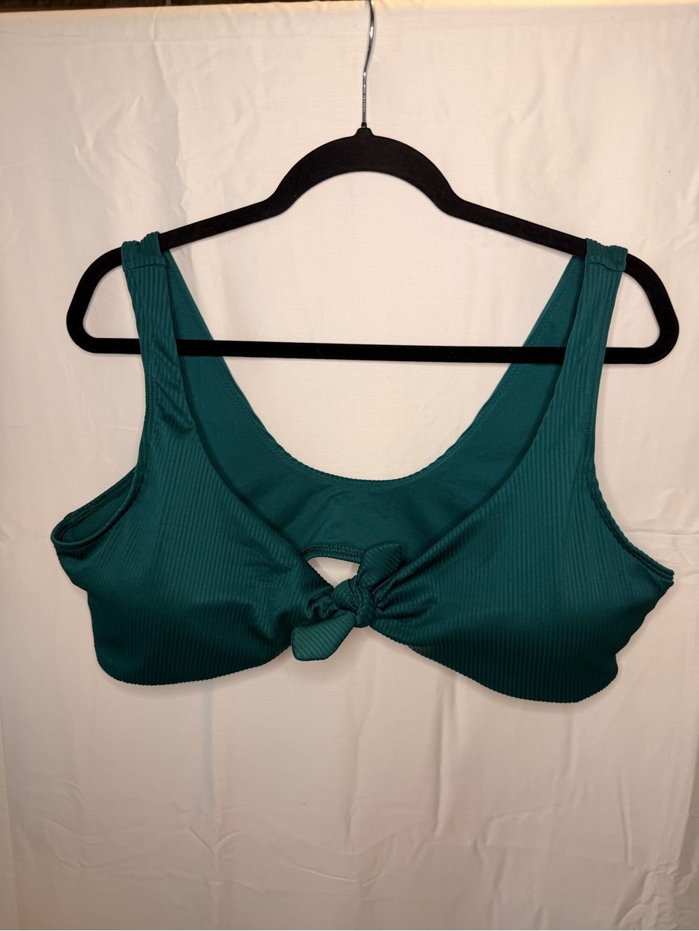 Hollister Dark Teal Ribbed Knot Bikini Top